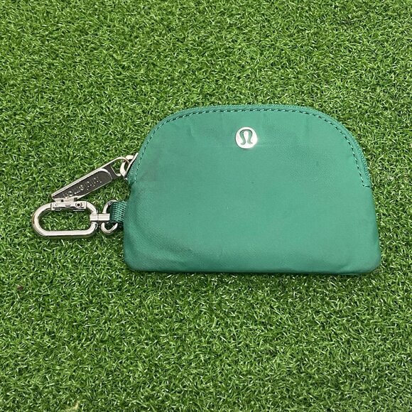 Lululemon Athletica Clipable Green Coin Pouch Wallet Bag - Picture 1 of 4